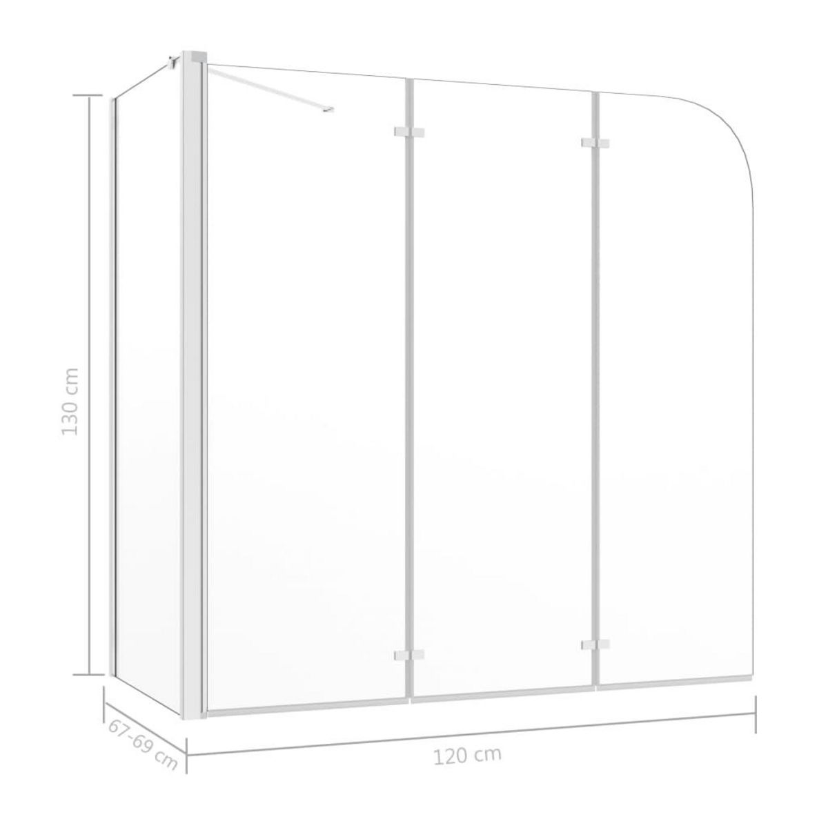 VIDAXL Enclos de bain 120x69x130 cm Verre trempe Transparent