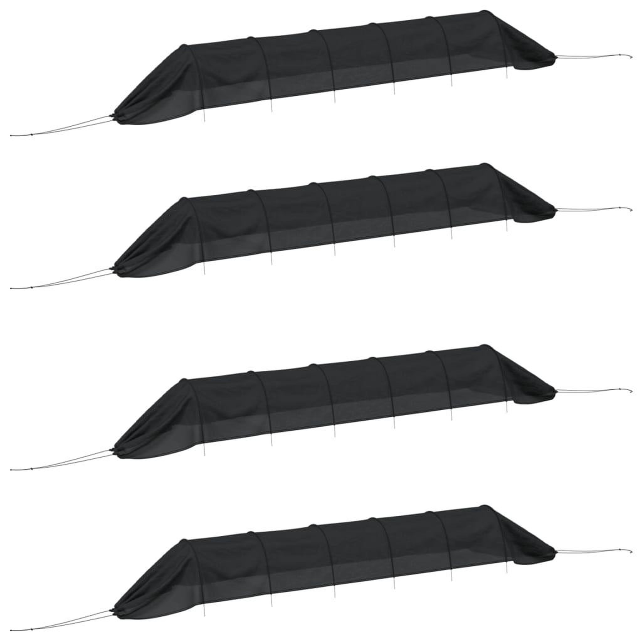 Voir la diapositive 2 : VIDAXL Tunnels en filet 4 pcs noir acier et polyethylene