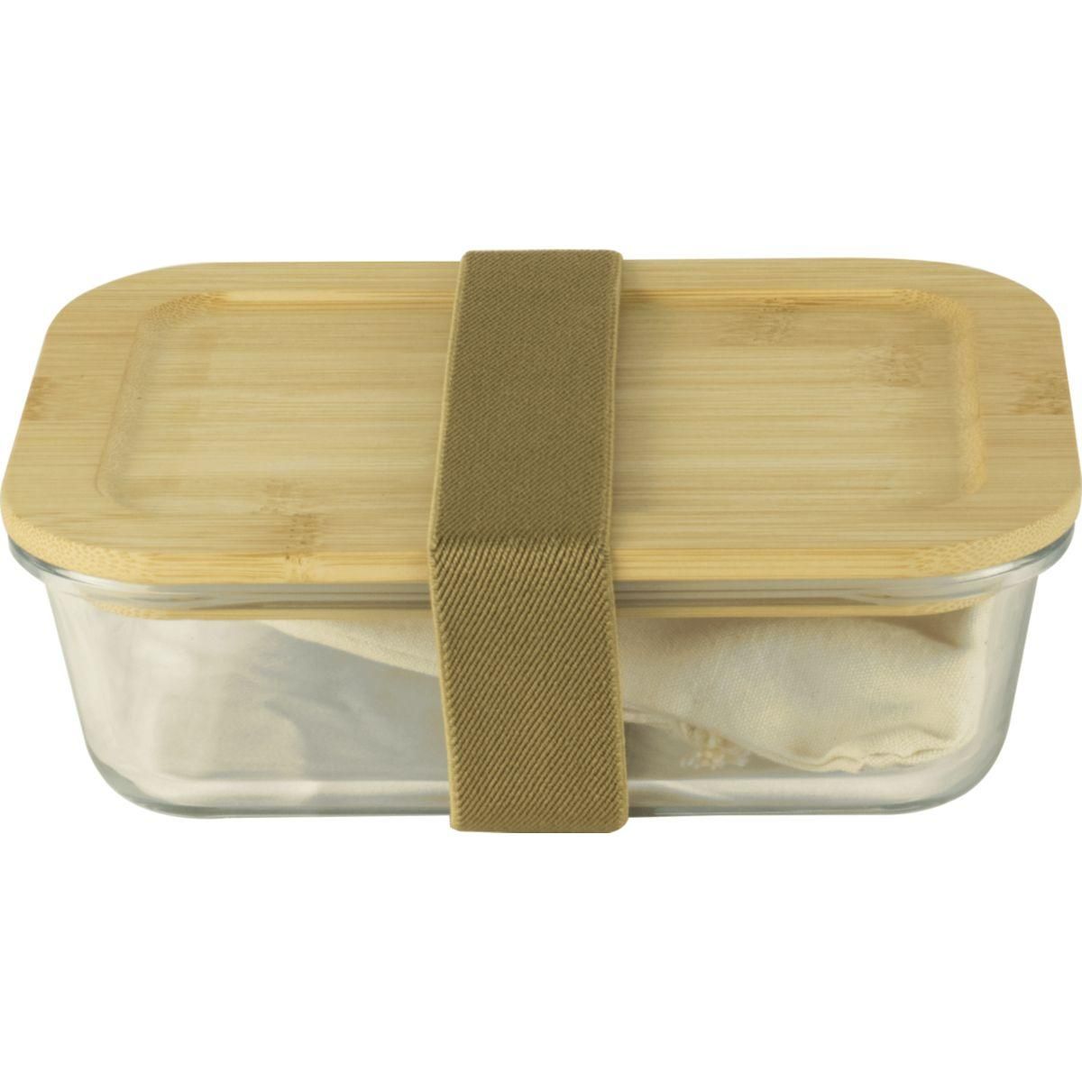 PEBBLY Lunch box Nomade en verre et bambou 1000 ml