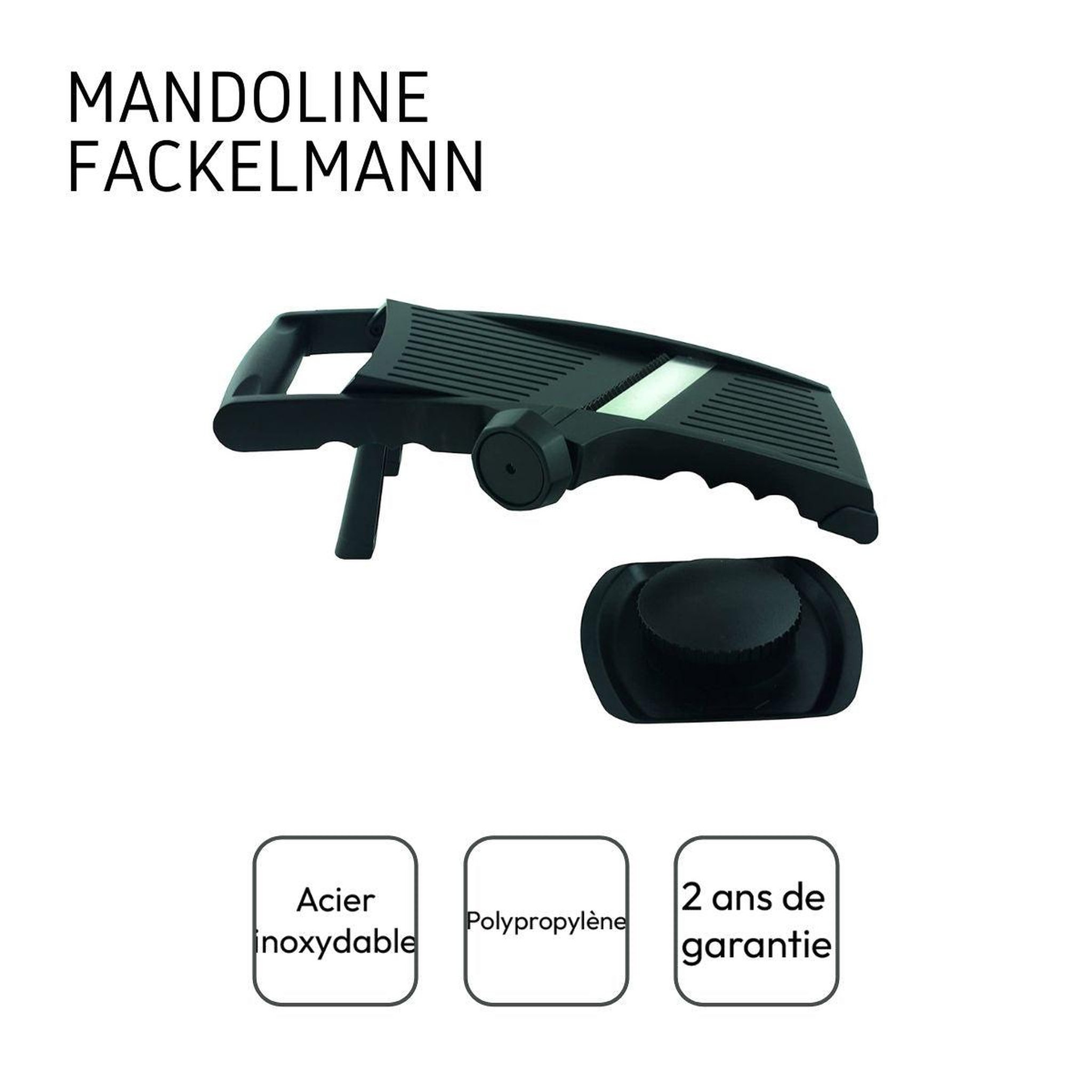 Voir la diapositive 4 : Fackelmann Set de 2 mandolines professionnelles en inox fackelmann handmade tradition