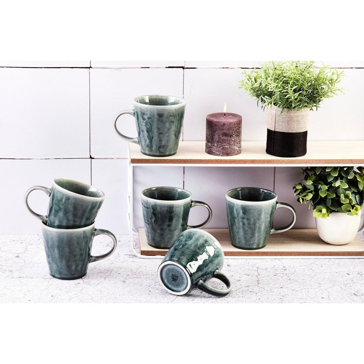 BJORN Mug MOON 40cl - 6 pièces - Pétrole