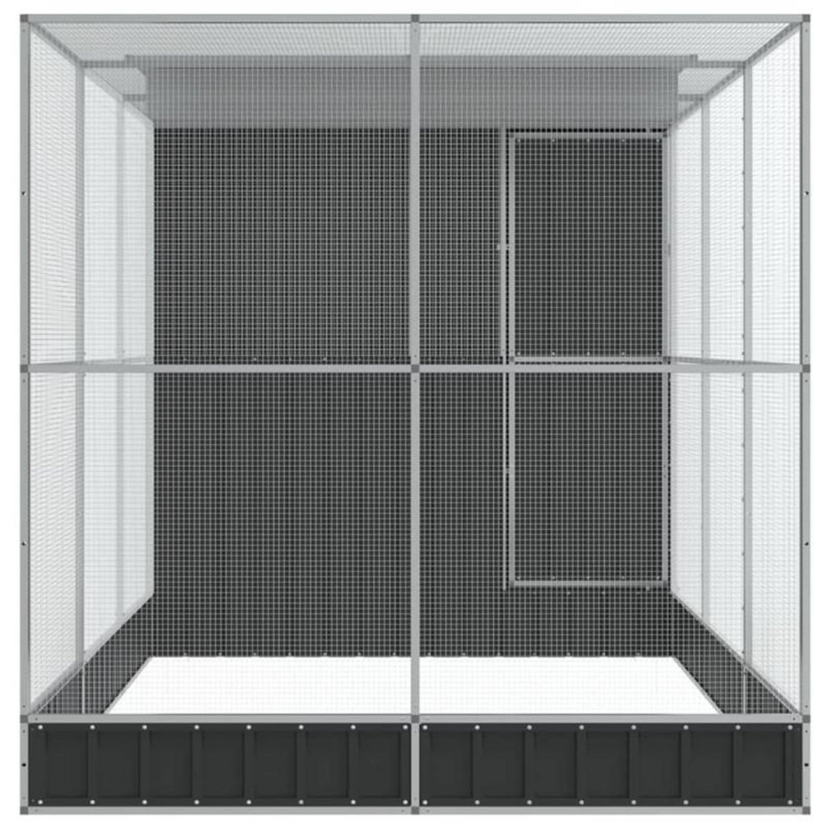 VIDAXL Volière avec extension argenté 416x203x216 cm acier