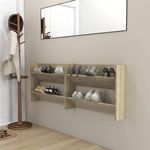 VIDAXL Armoires a chaussures murales 2 pcs Chene Sonoma 80x18x60 cm