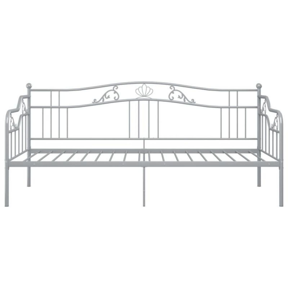 VIDAXL Cadre de canapé lit sans matelas gris métal 90x200 cm