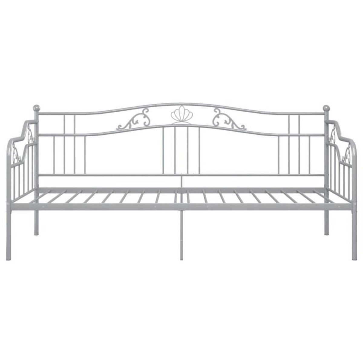 VIDAXL Cadre de canapé lit sans matelas gris métal 90x200 cm