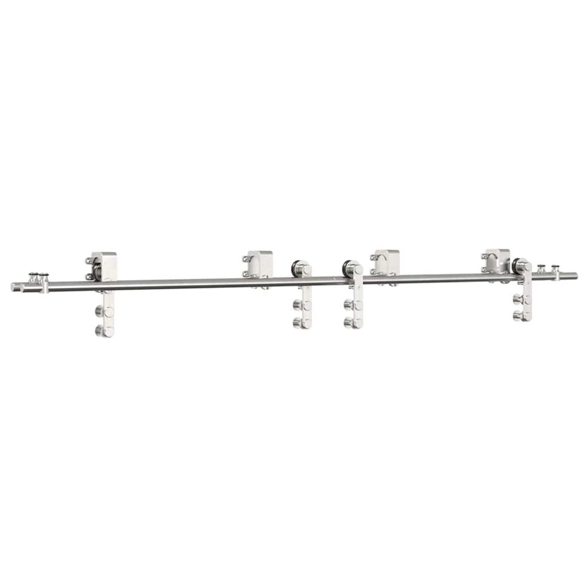 Voir la diapositive 2 : VIDAXL Kit fixation porte coulissante 200 cm Acier inoxydable Argente