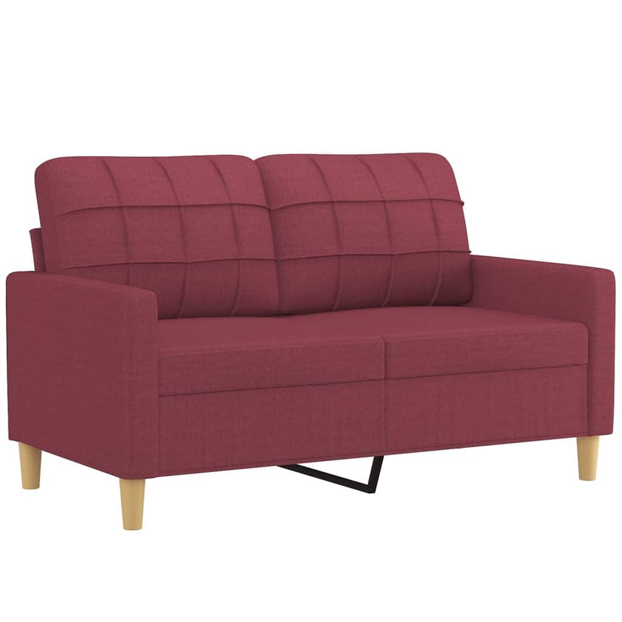 Voir la diapositive 4 : VIDAXL Ensemble de canapes 4 pcs avec coussins rouge bordeaux tissu