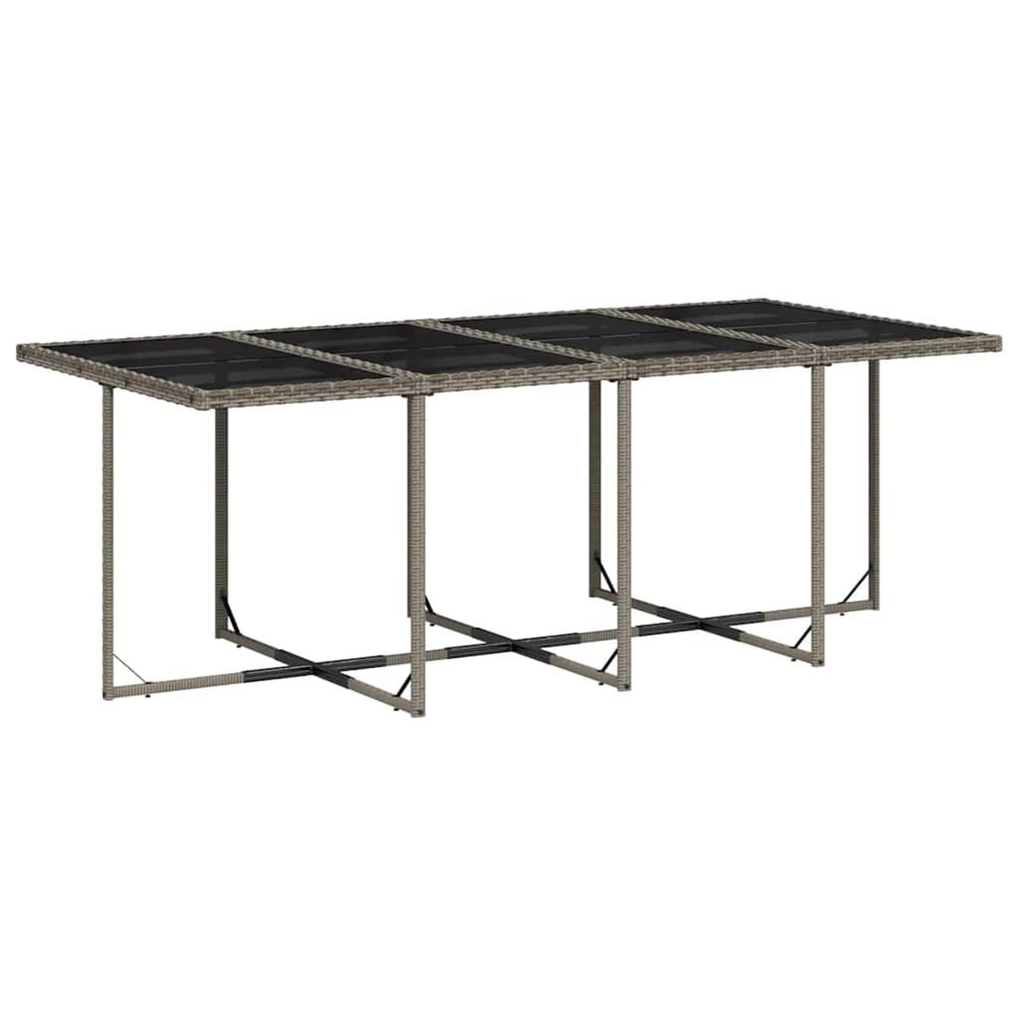 Voir la diapositive 3 : VIDAXL Ensemble a manger de jardin coussins 13 pcs gris resine tressee
