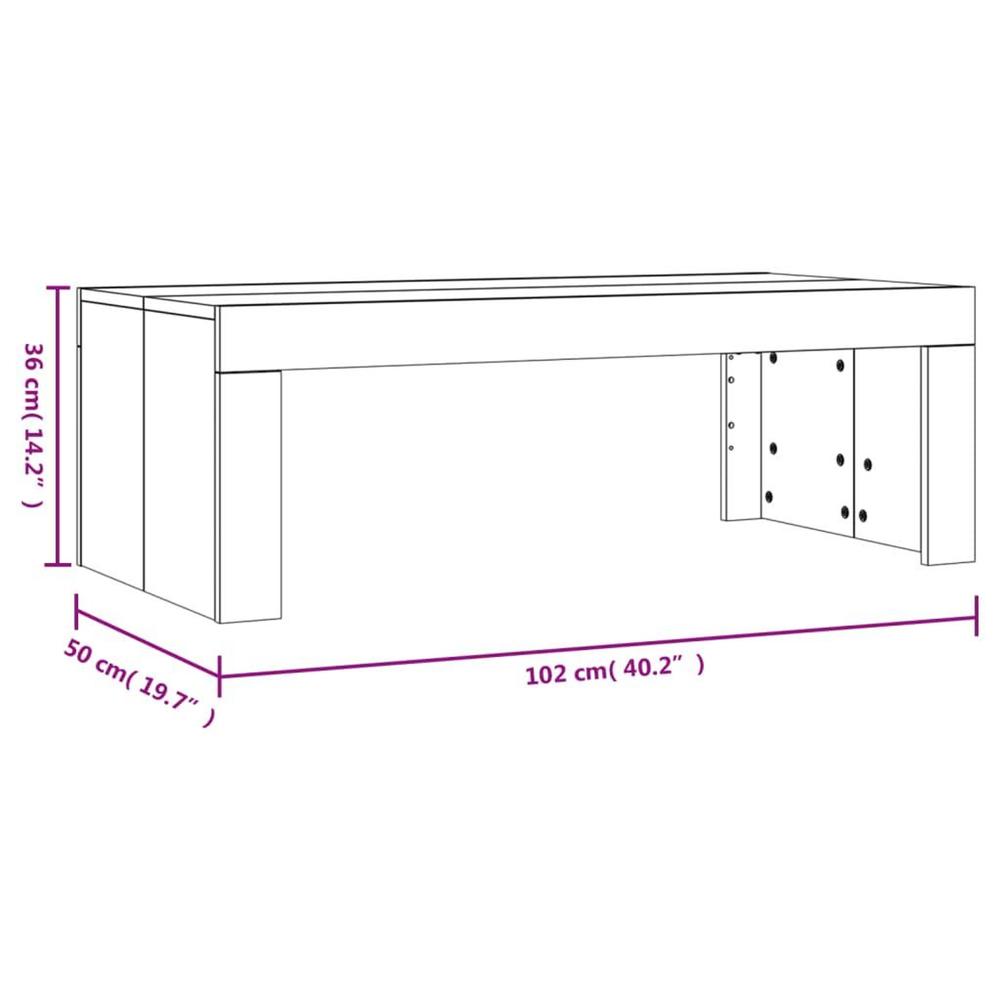 Voir la diapositive 6 : VIDAXL Table basse chene fume 102x50x36 cm bois d'ingenierie