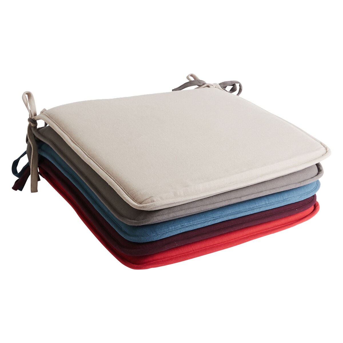 ACTUEL Galette de chaise plate unie en coton 