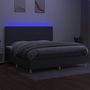 Voir la diapositive 4 : VIDAXL Sommier a lattes de lit et matelas et LED Gris fonce 200x200 cm