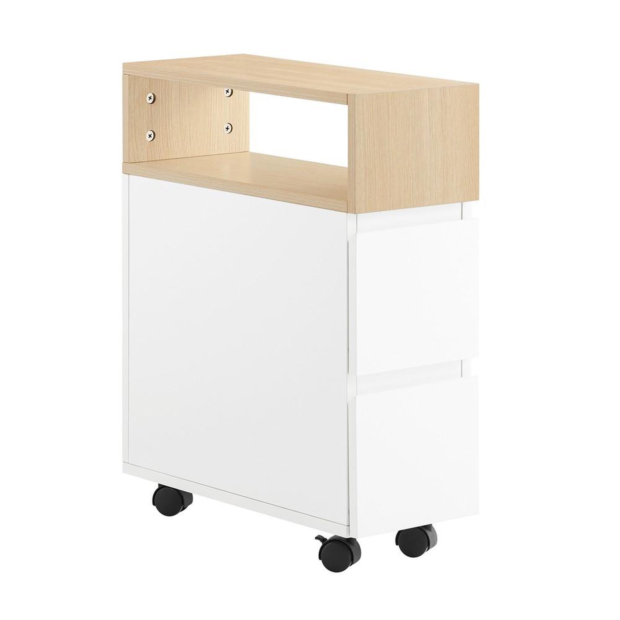 SOBUY SoBuy - Table De Chevet à 2 tiroirs - Blanc - 50x20x61cm - Nordique - FBT155-NW