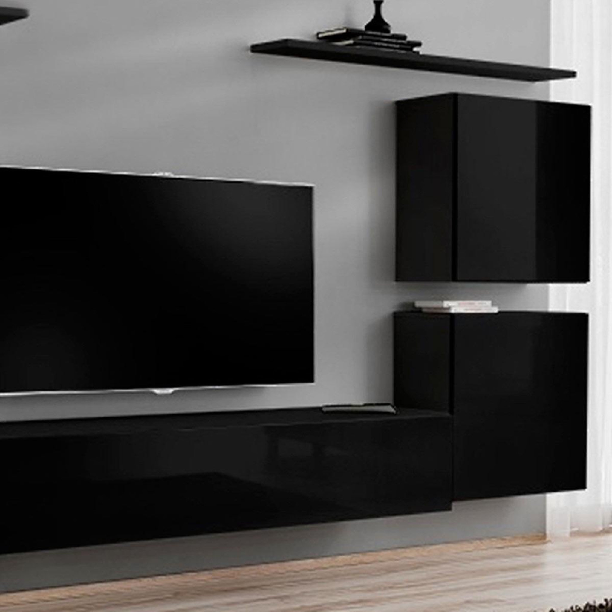 Voir la diapositive 3 : Paris Prix Meuble tv mural design  switch iv  320cm noir