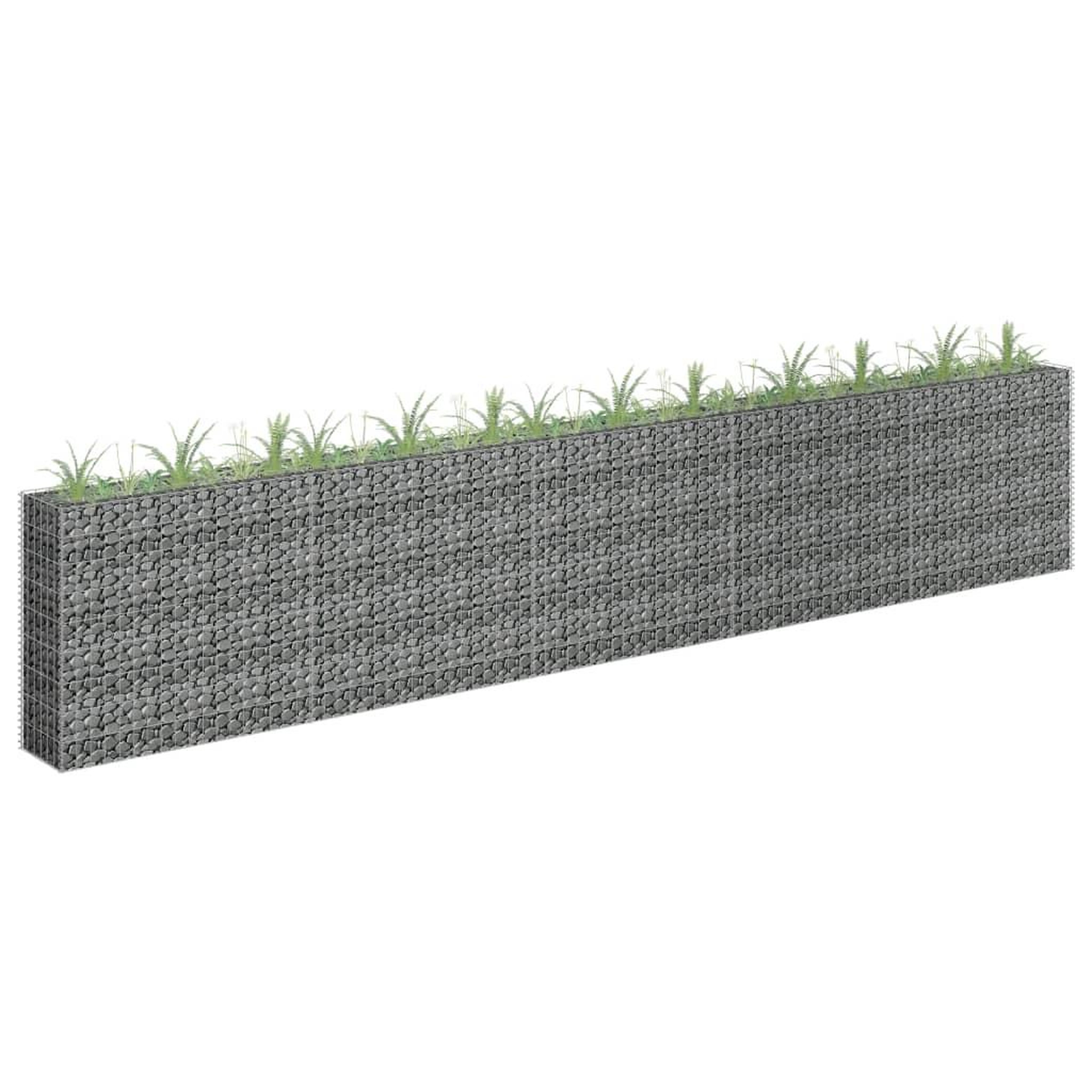 Voir la diapositive 1 : VIDAXL Lit sureleve a gabion Acier galvanise 450x30x90 cm