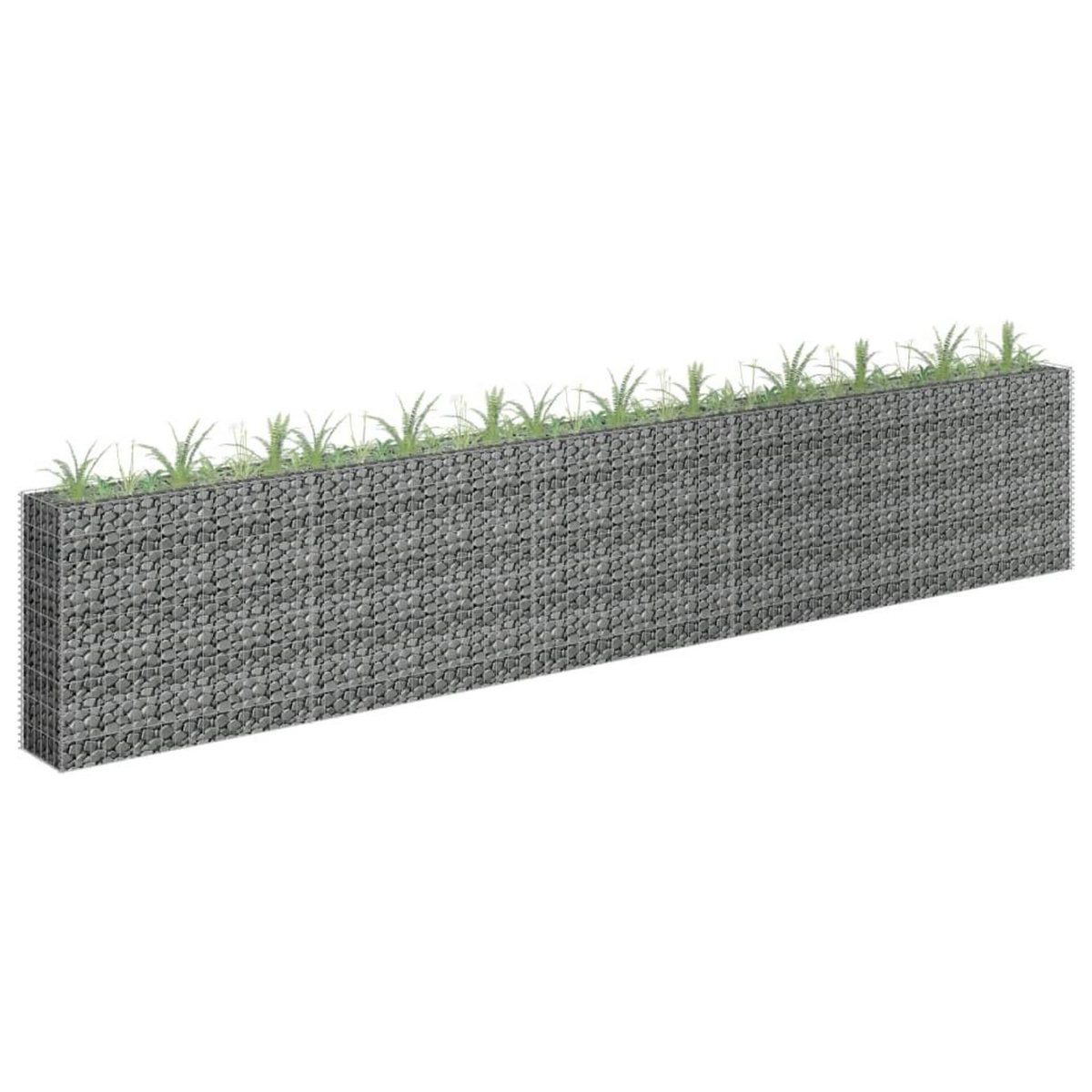 VIDAXL Lit sureleve a gabion Acier galvanise 450x30x90 cm