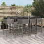 Voir la diapositive 1 : VIDAXL Ensemble de bar de jardin 9 pcs avec coussins gris poly rotin