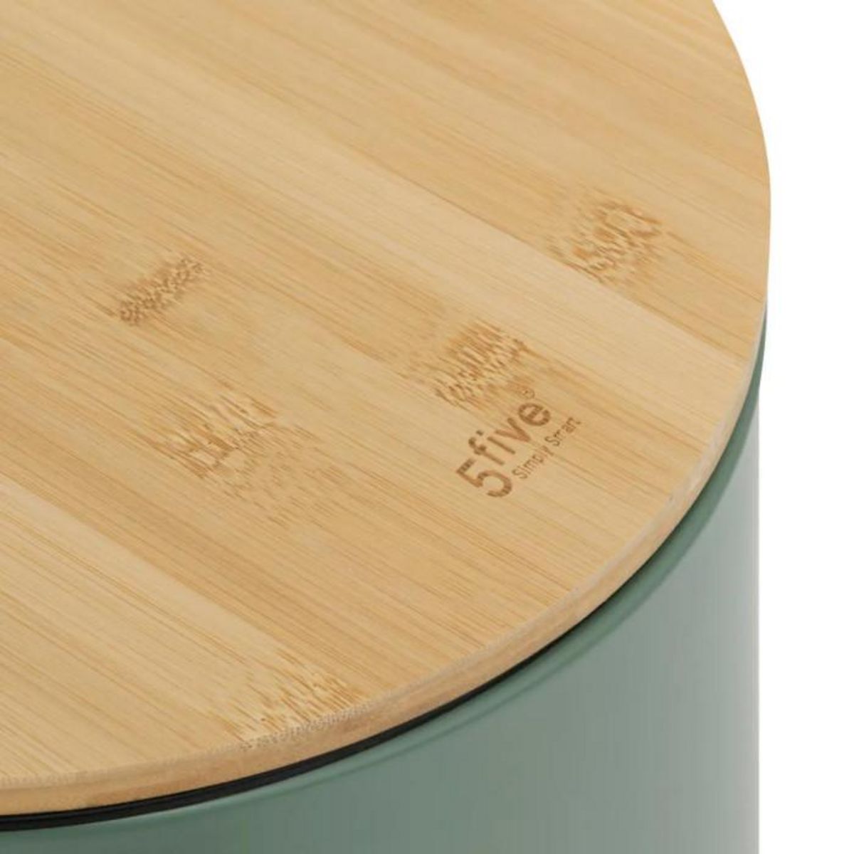 FIVE Poubelle en Métal & Bambou  Natureo  30L Vert