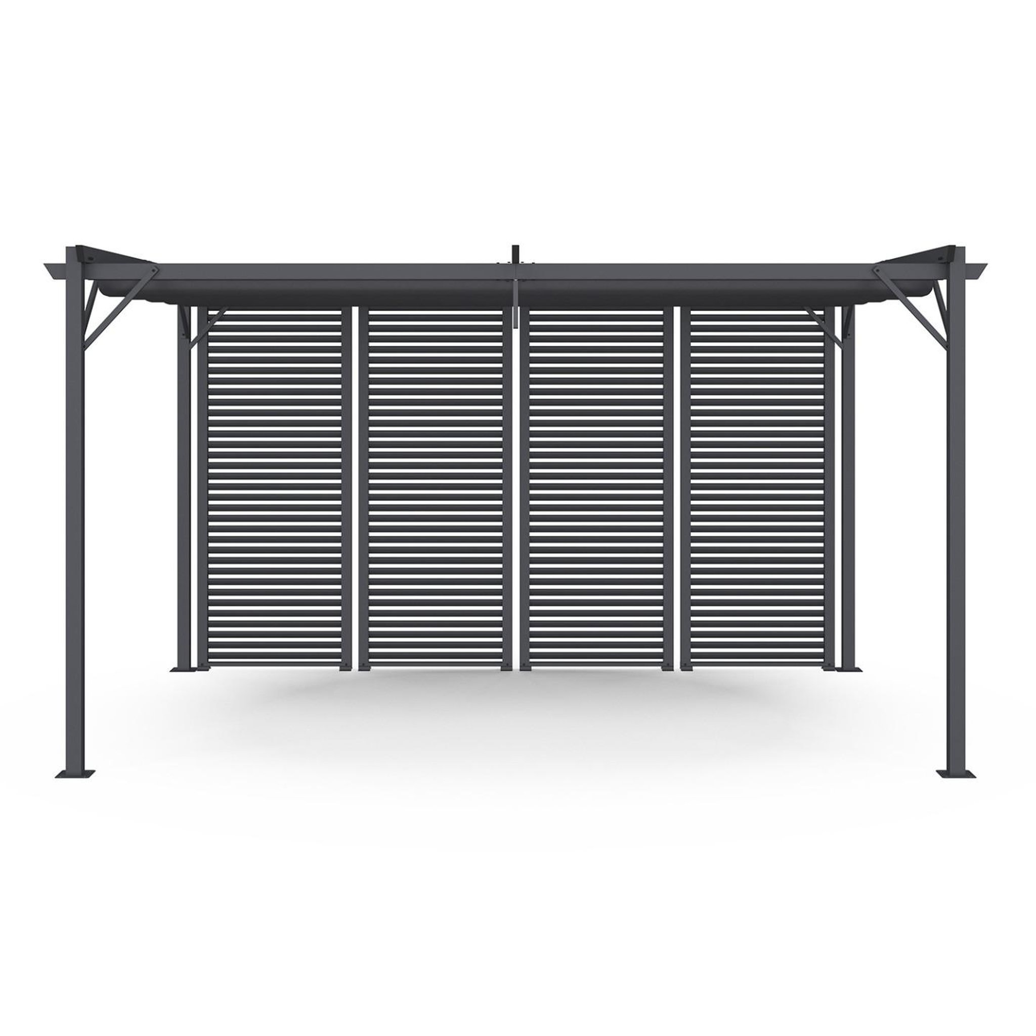 Voir la diapositive 3 : ID MARKET Pergola édition collector persienne toit rétractable 3x4m 4 pans modulables gris anthracite