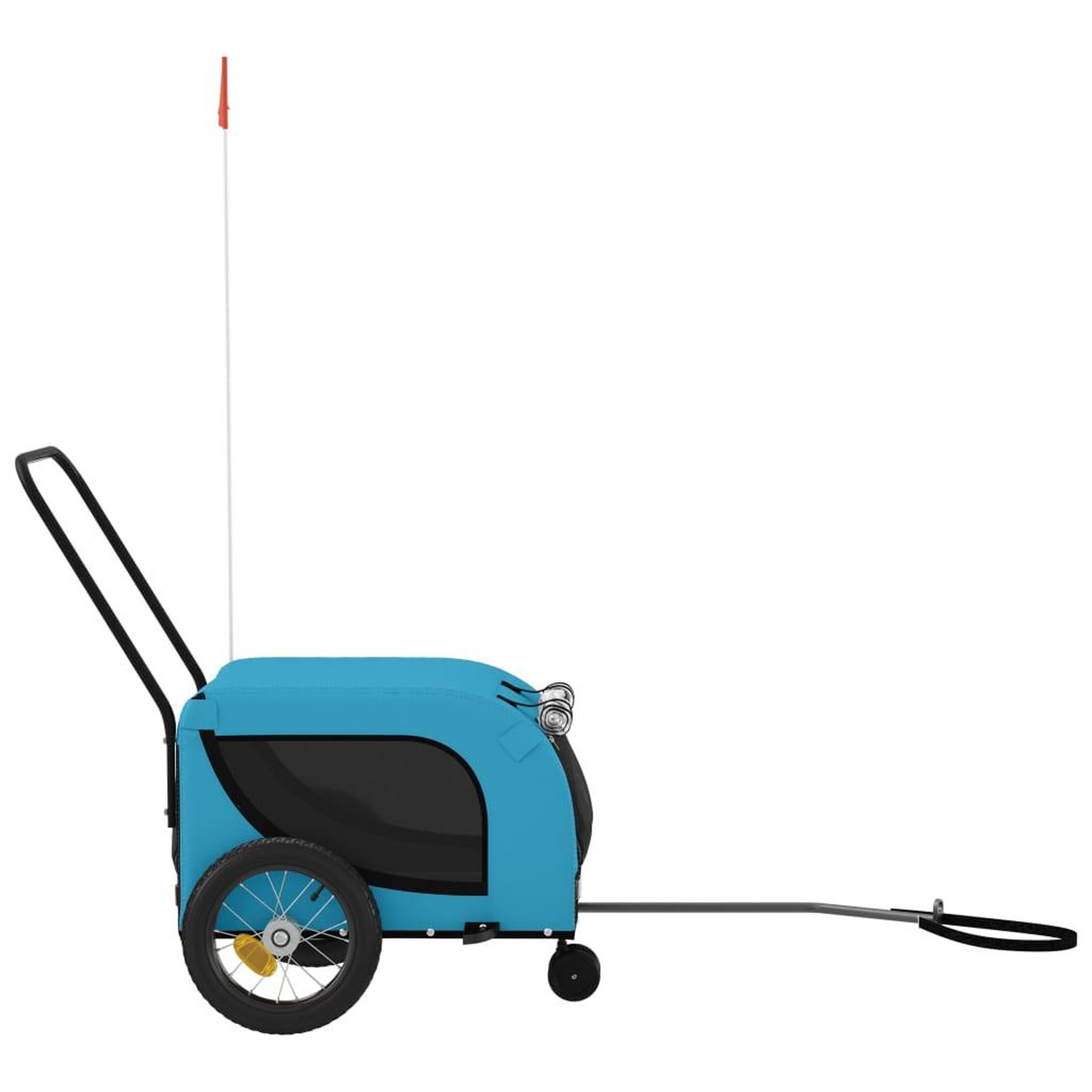 Voir la diapositive 5 : VIDAXL Remorque de velo pour animaux de compagnie bleu et noir