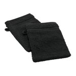 Paris Prix Lot de 2 Gants de Toilette  Tendresse  15x21cm Noir