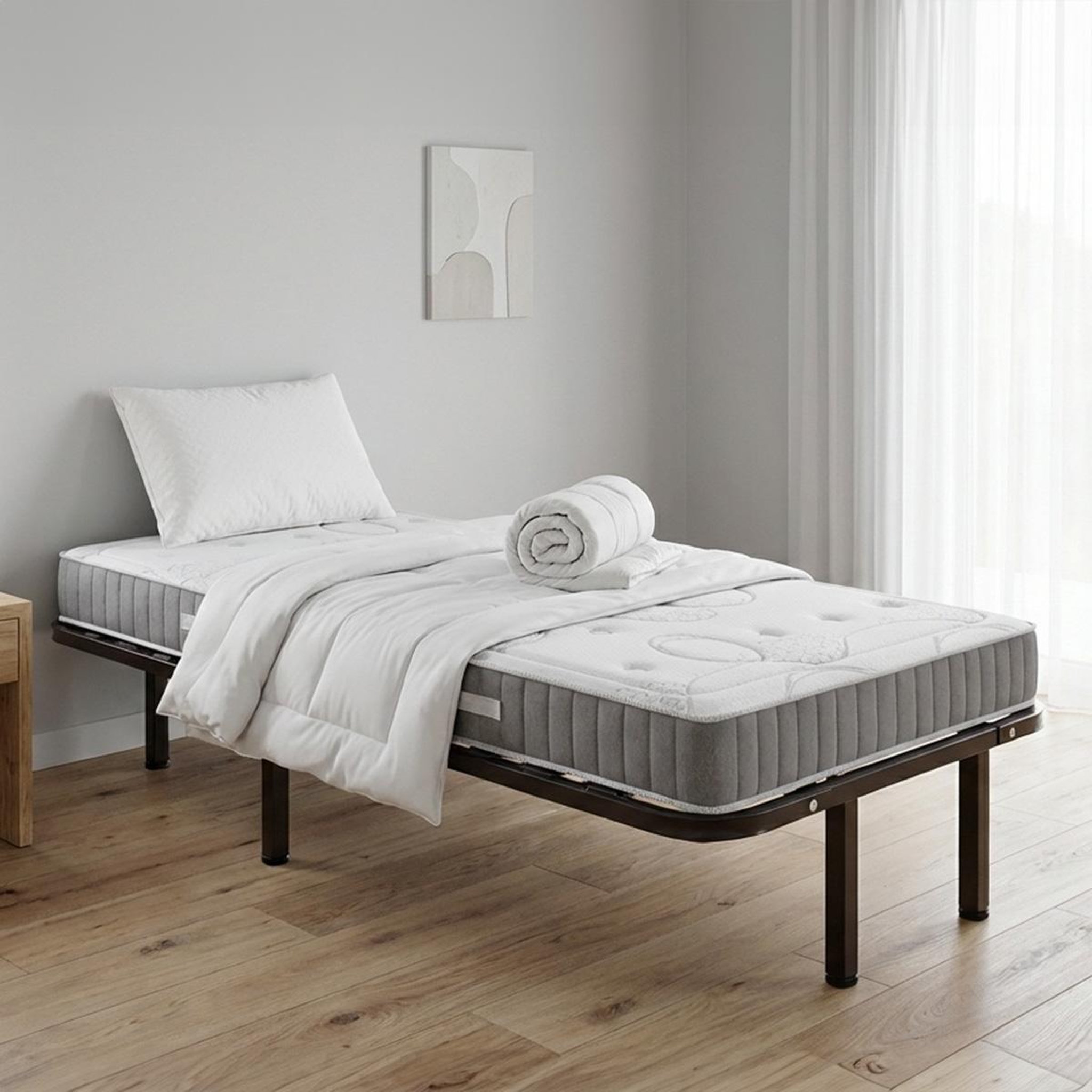 Voir la diapositive 5 : OLYMPE LITERIE Olympe literie | pack prêt à dormir intuition | matelas mémoire de forme + sommier métal + accessoires