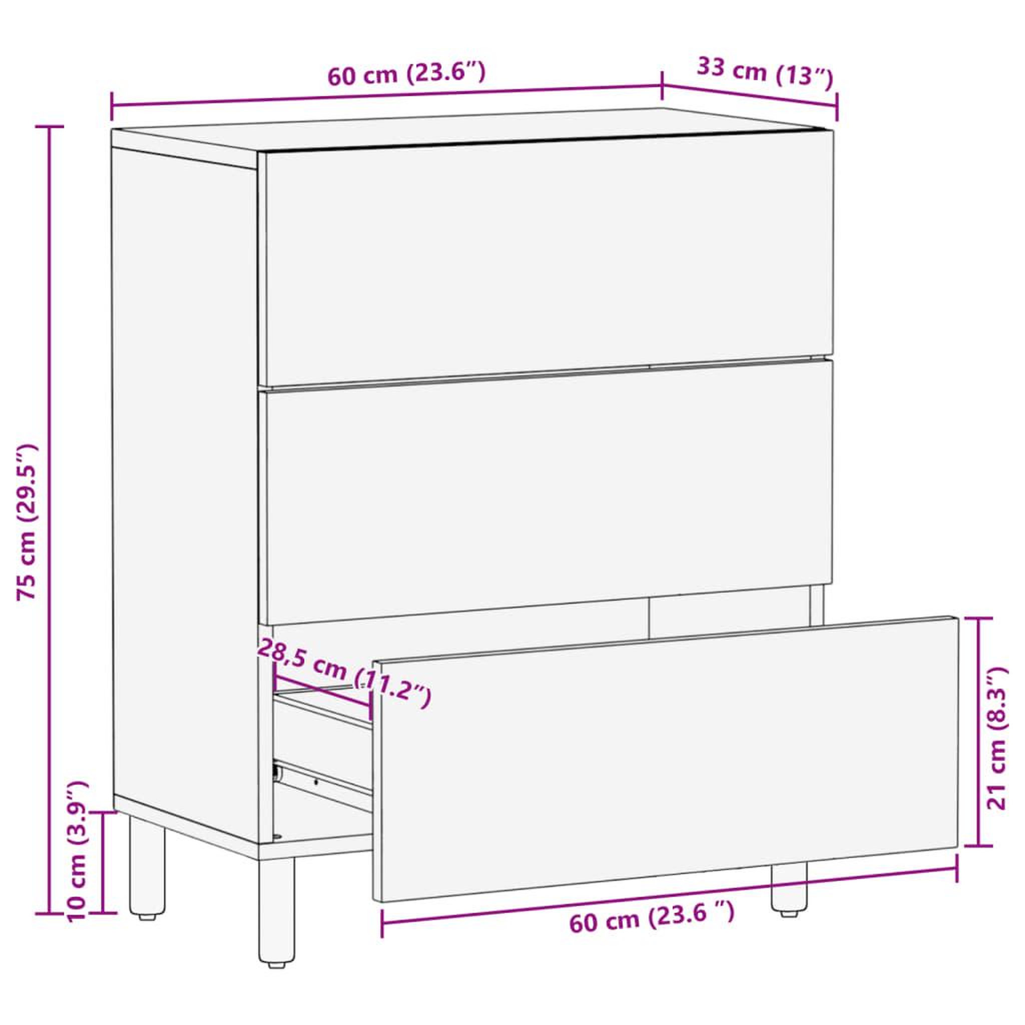 Voir la diapositive 6 : VIDAXL Buffet noir 60x33x75 cm bois d'ingenierie