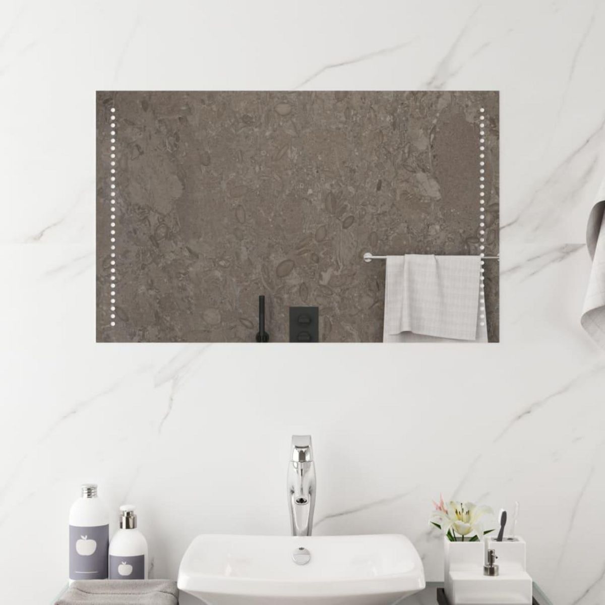 VIDAXL Miroir de salle de bain a LED 50x80 cm