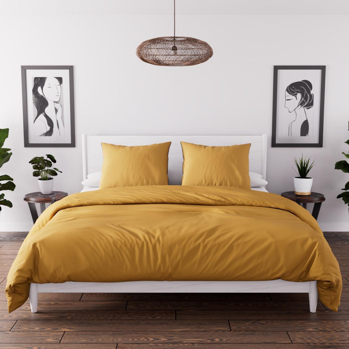Intemporel Parure housse de couette en microfibre lavée BOHEME, par Soleil d'Ocre