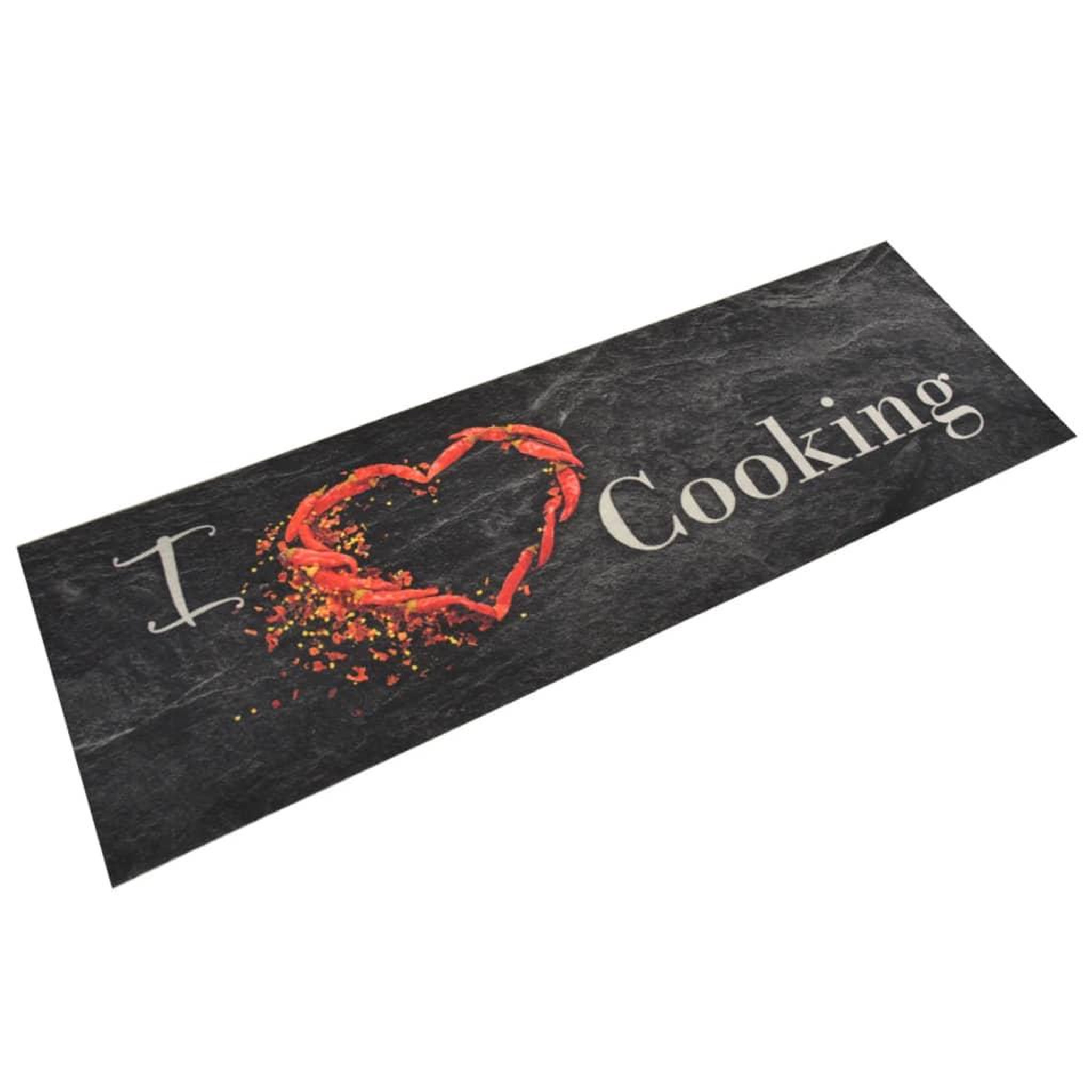 Voir la diapositive 1 : VIDAXL Tapis de cuisine lavable impression cuisine noir 60x180 cm