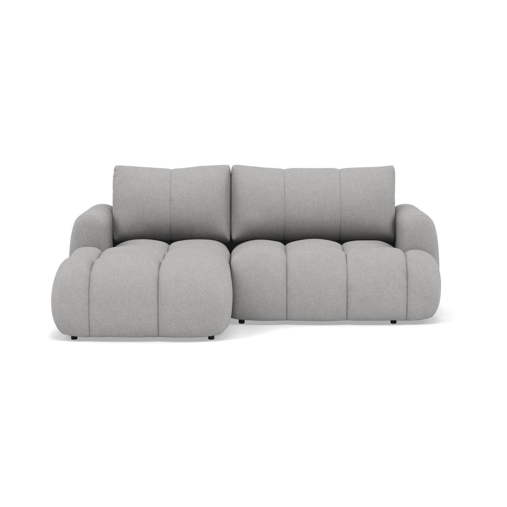 Voir la diapositive 1 : BEST MOBILIER Yulin - canapé d'angle gauche 4 places convertible avec coffre en tissu bouclette
