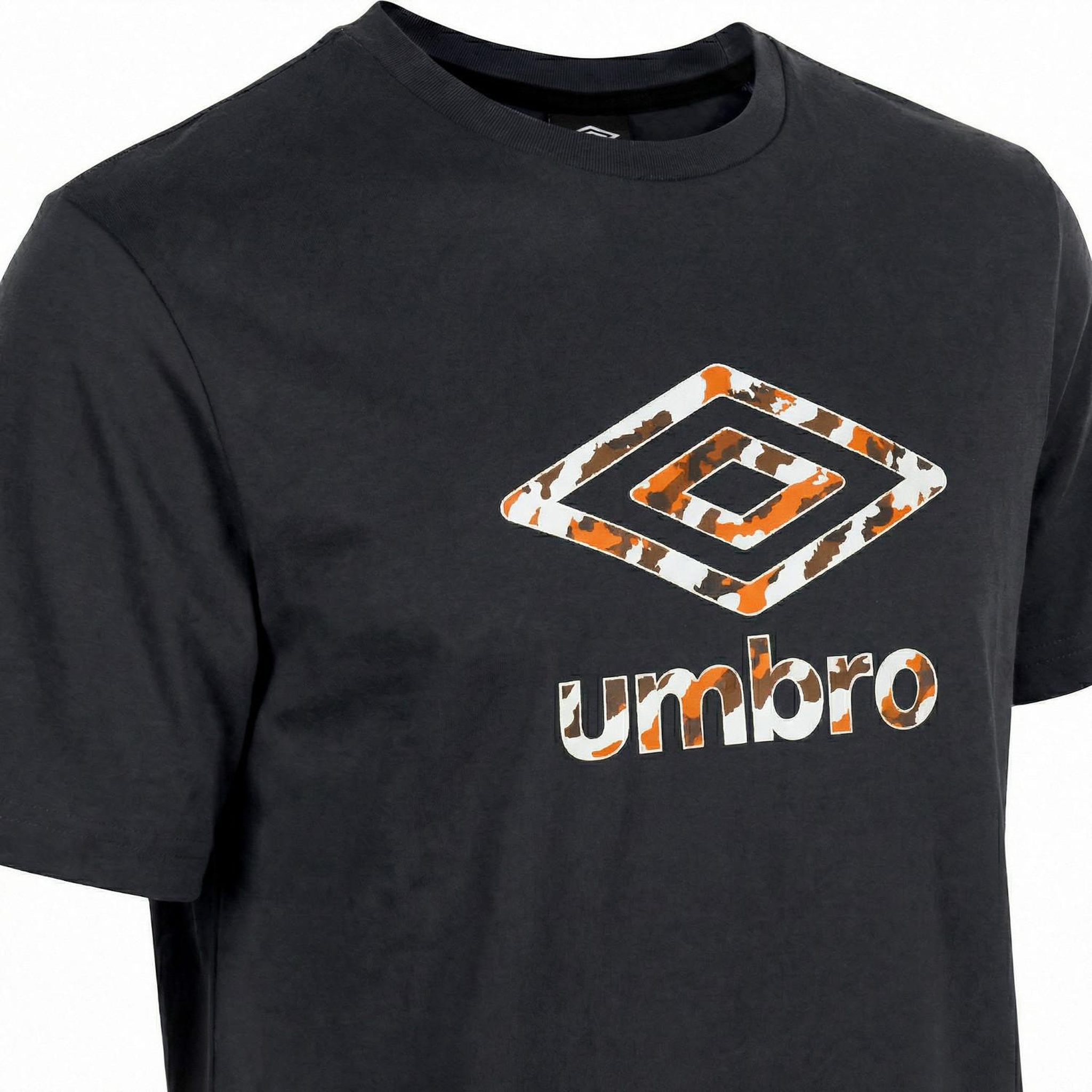 Voir la diapositive 2 : UMBRO Tee shirt homme col rond en coton 160GSM et logo imprimé camo 957862