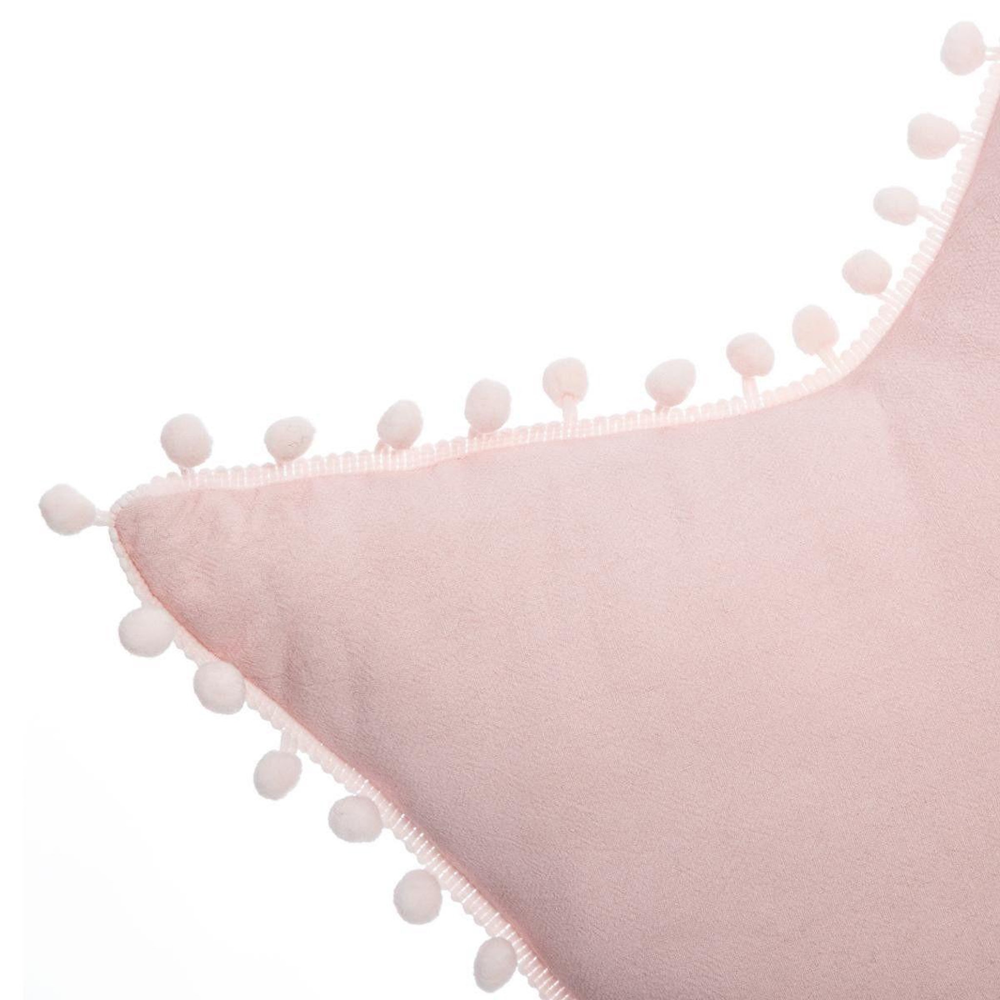 Voir la diapositive 2 : Atmosphera Kids Coussin à pompons enfant  étoile  50x50cm rose