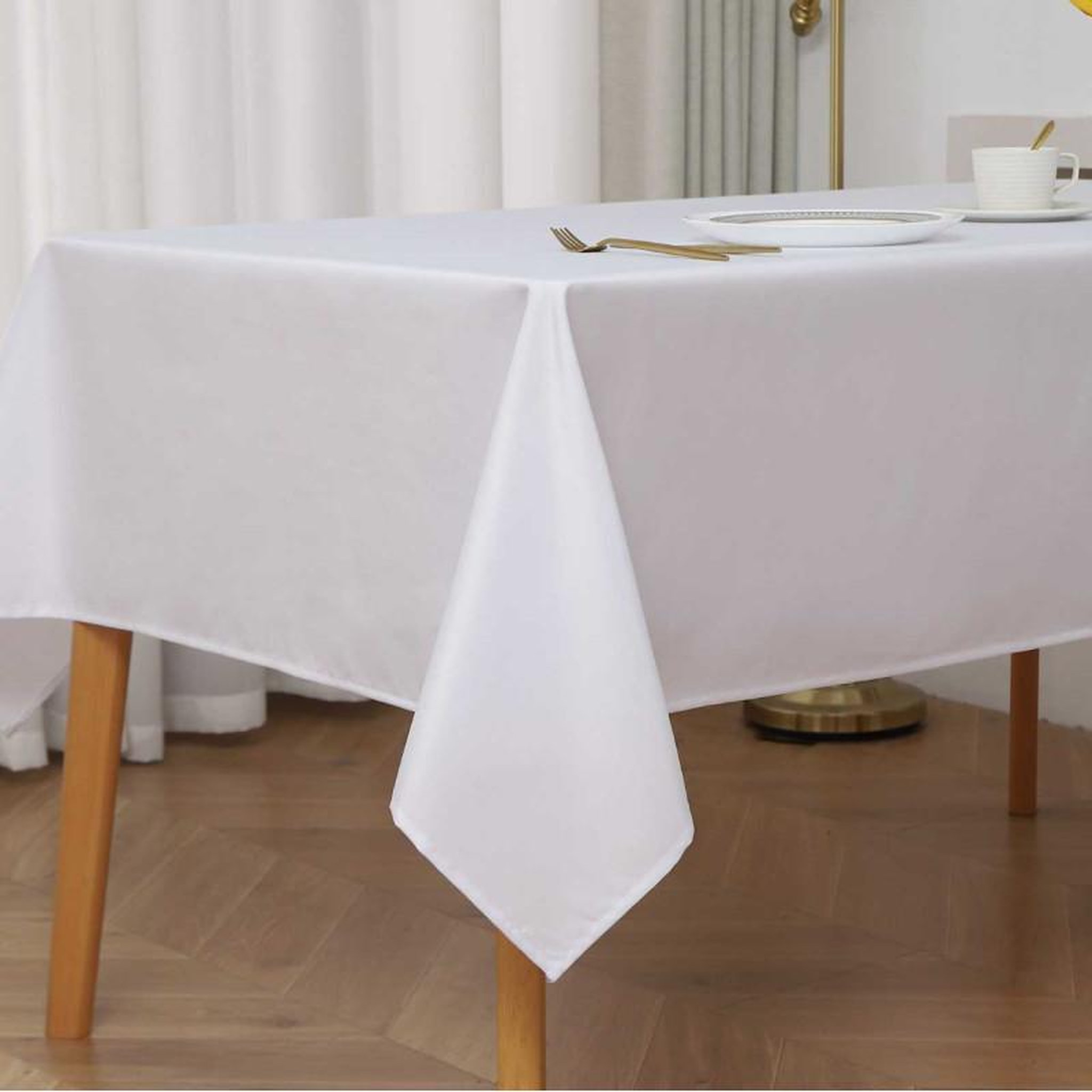 UNIVERS DECOR Nappe enduite avec traitement antitache blanc rectangulaire 145 x 240 cm - blanc -