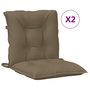 Voir la diapositive 2 : VIDAXL Coussins de chaise a dossier bas lot de 2 taupe melange tissu