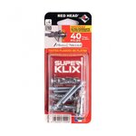 RED HEAD Lot de 4 chevilles Diam.10 x L.35 mm et patte à vis RED HEAD, Diam.5mm