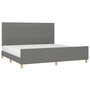 Voir la diapositive 3 : VIDAXL Cadre de lit sans matelas gris fonce 200x200 cm tissu