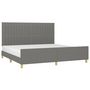 Voir la diapositive 3 : VIDAXL Cadre de lit sans matelas gris fonce 200x200 cm tissu