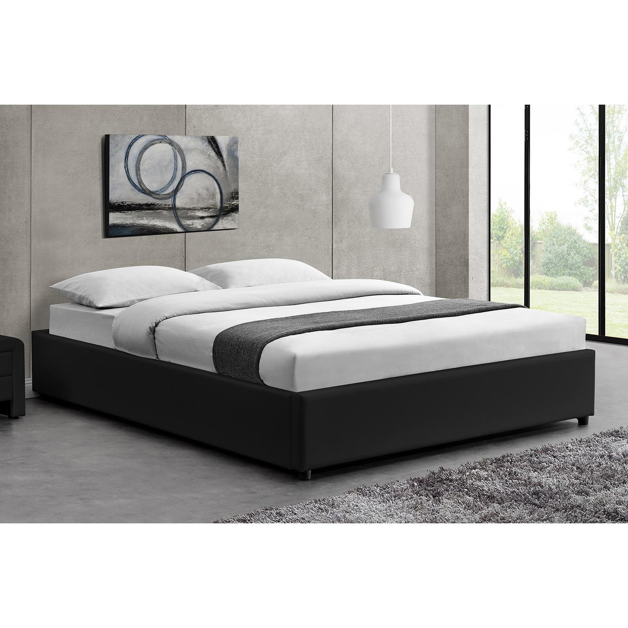 Voir la diapositive 5 : CONCEPT USINE Lit coffre 160 x 200 cm noir kennington