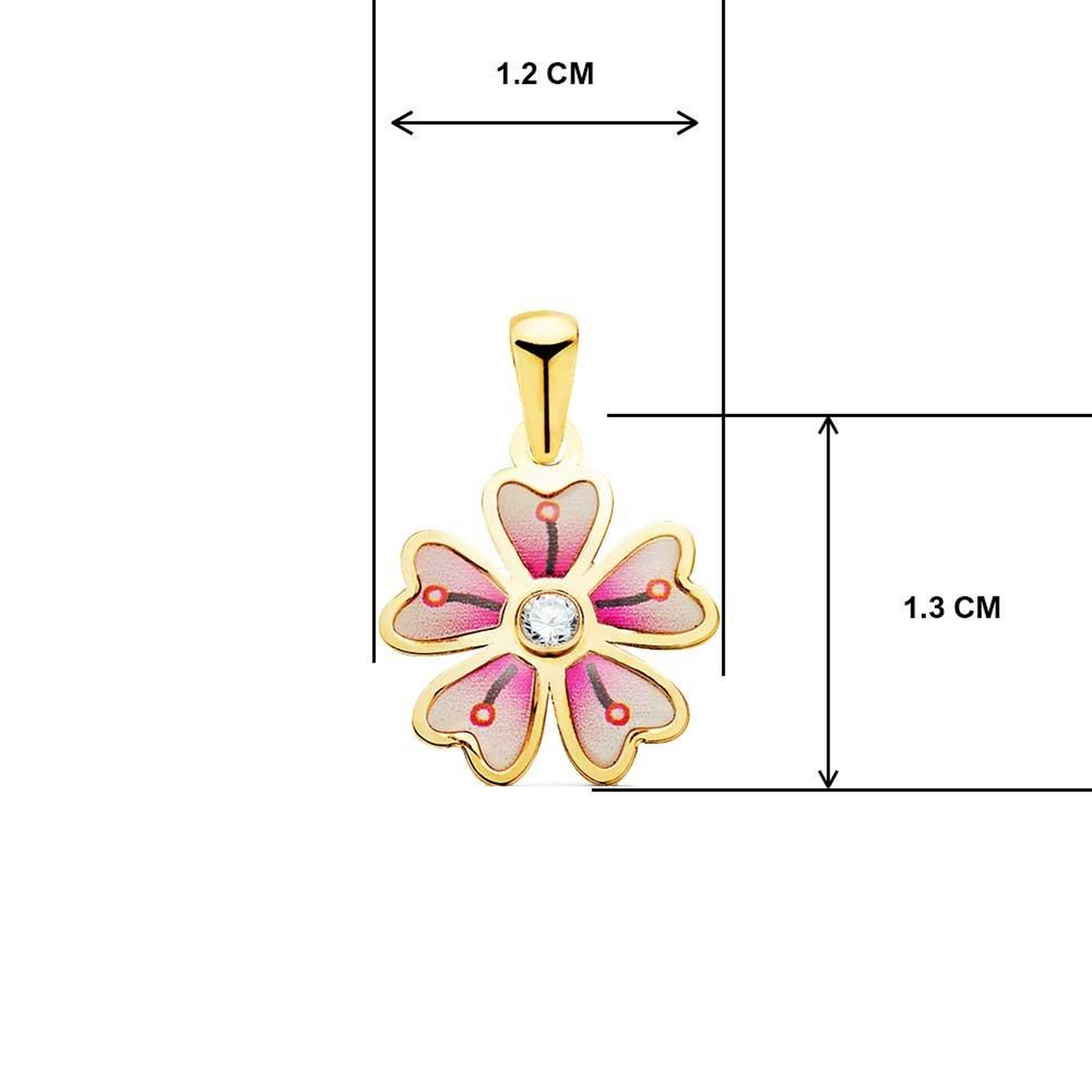 Voir la diapositive 3 : L'ATELIER D'AZUR Collier - Pendentif Or 18 Carats 750/000 Jaune Motif Fleur - Chaine Dorée