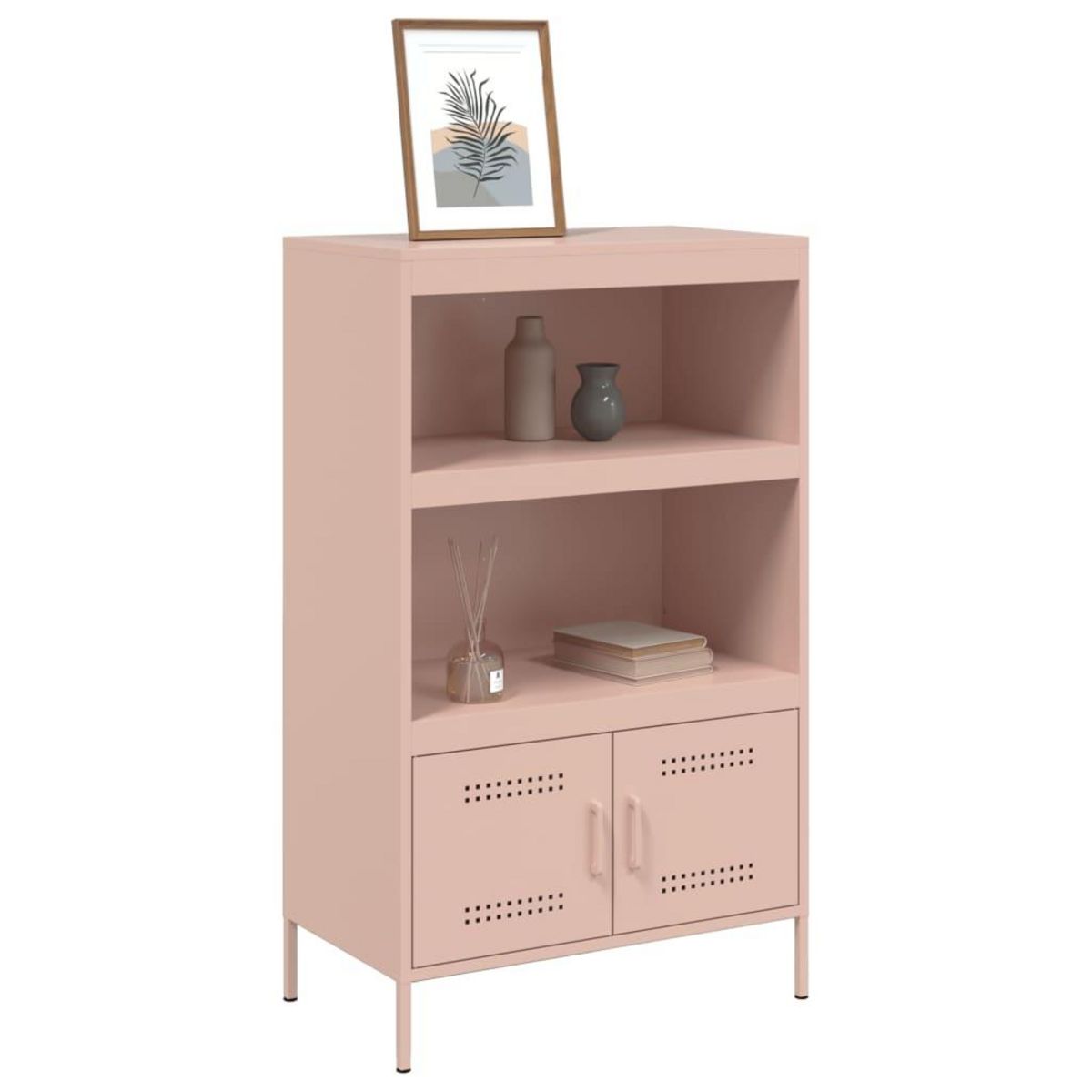 VIDAXL Buffet haut rose 68x39x113 cm acier