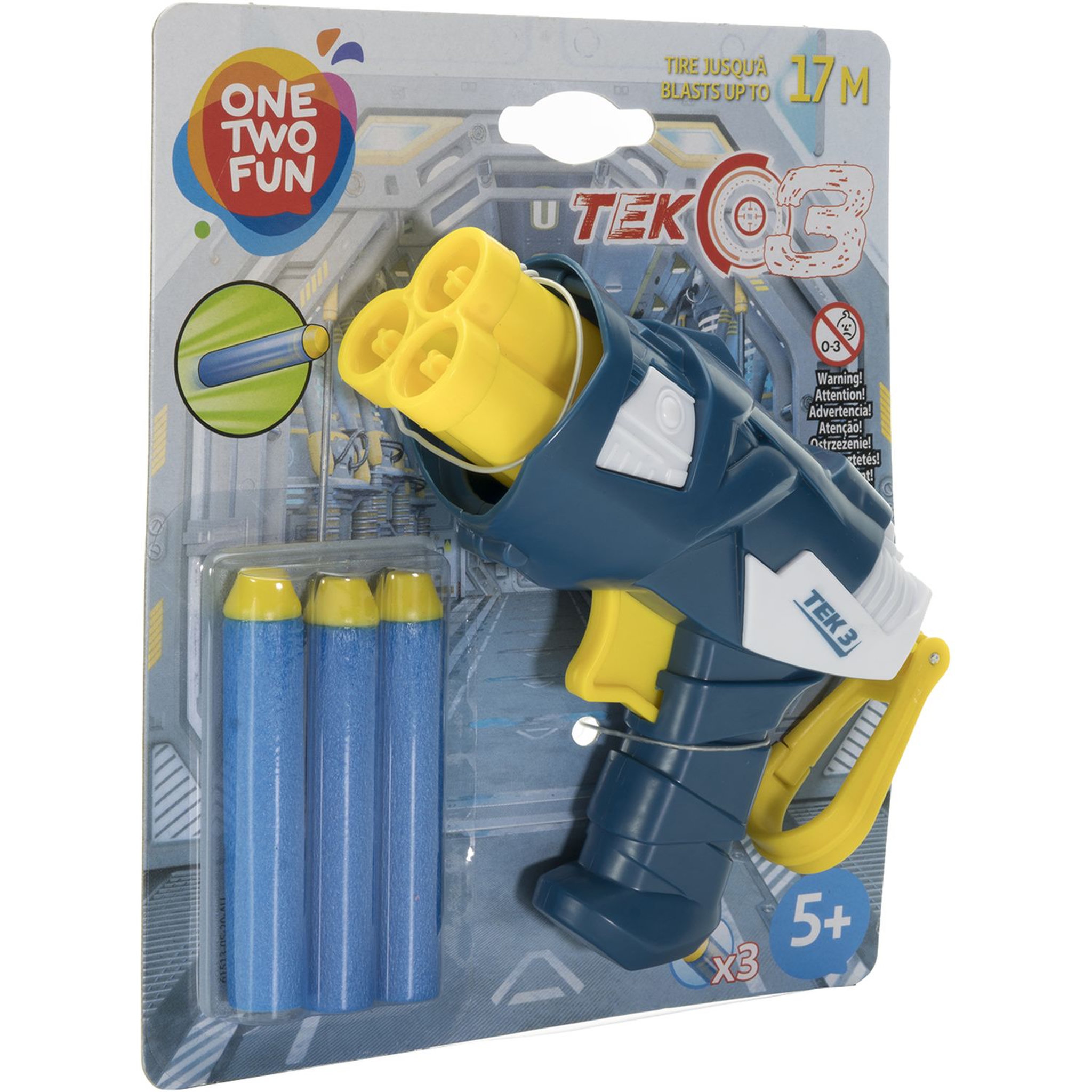 Voir la diapositive 2 : One Two Fun Pistolet + 3 fléchettes