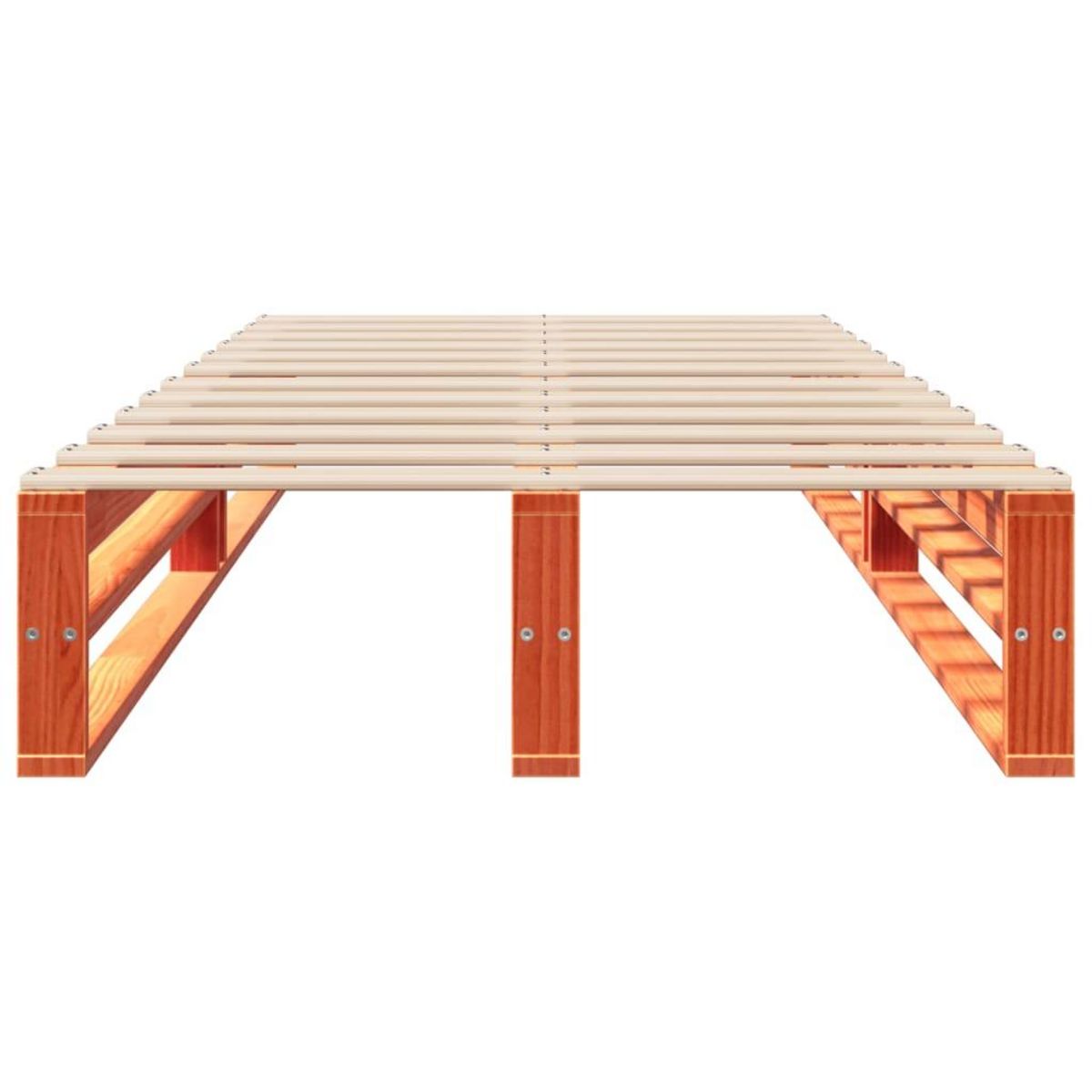 VIDAXL Cadre de lit sans matelas cire marron 75x190 cm bois pin massif