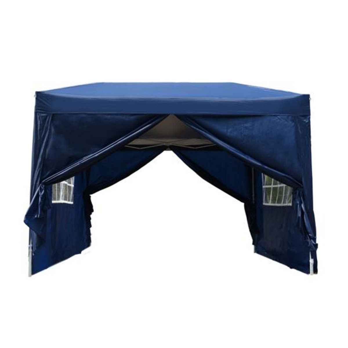 OUTSUNNY Tonnelle barnum tente de réception pliante 3 x 3 x 2,55 m avec fenêtres + sac de transport bleu