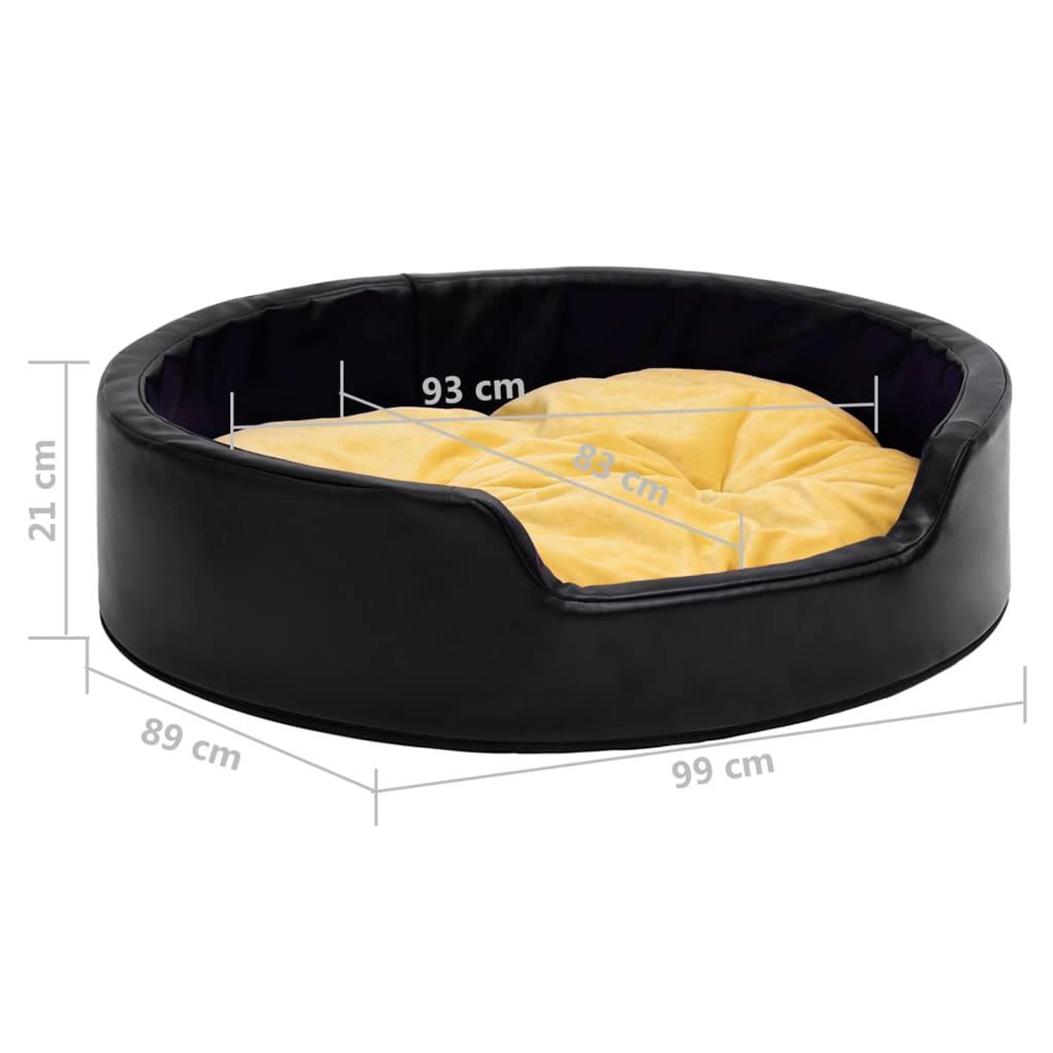 Voir la diapositive 6 : VIDAXL Lit pour chiens Noir et jaune 99x89x21 cm Peluche et similicuir
