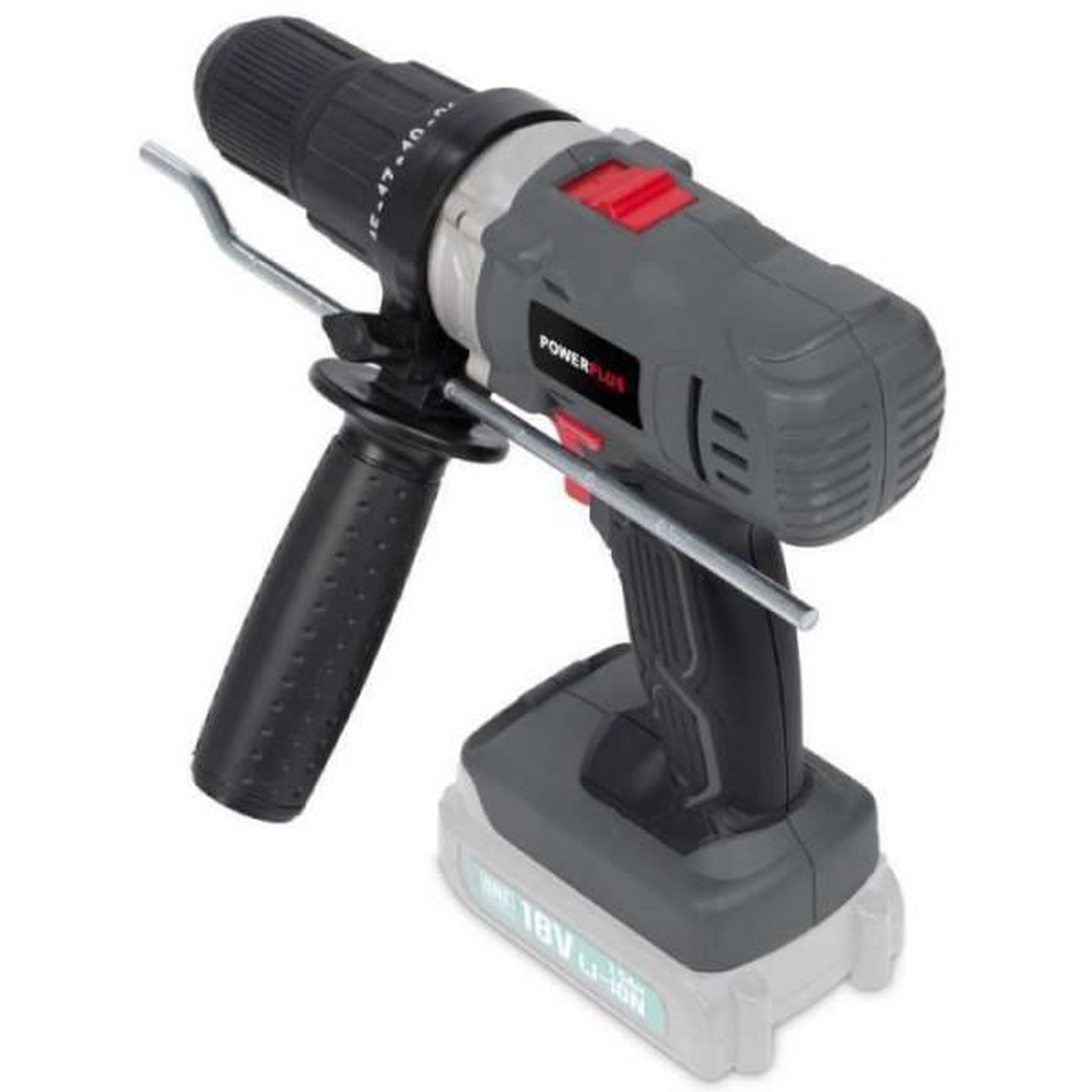 Voir la diapositive 2 : POWERPLUS POWER PLUS Perceuse visseuse a chocs 18 v Li-on (batterie non comprise) POWEB1520