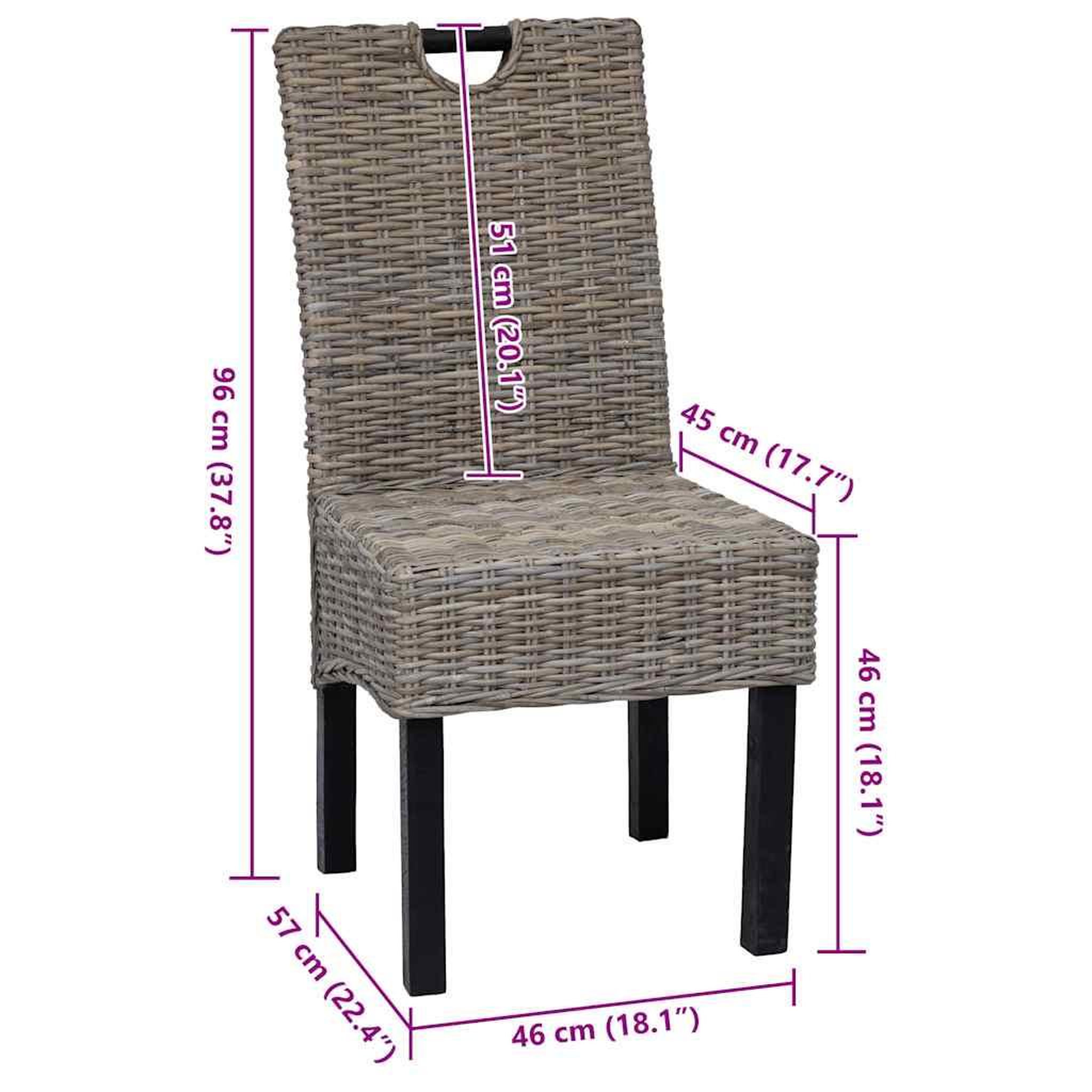 Voir la diapositive 6 : VIDAXL Chaises a manger lot de 6 rotin Kubu bois de manguier