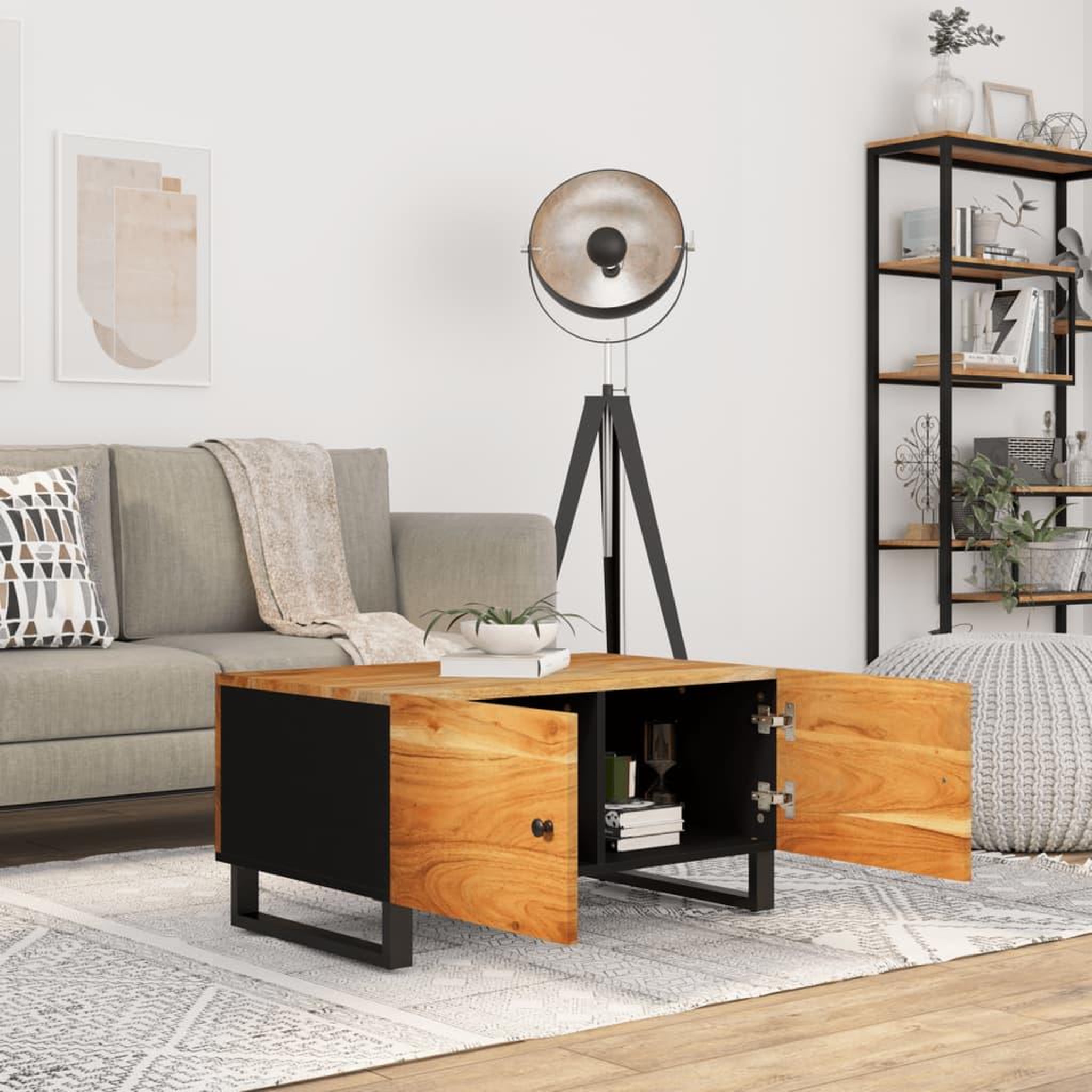 Voir la diapositive 3 : VIDAXL Table basse 80x50x40 cm Bois d'acacia solide et d'ingenierie