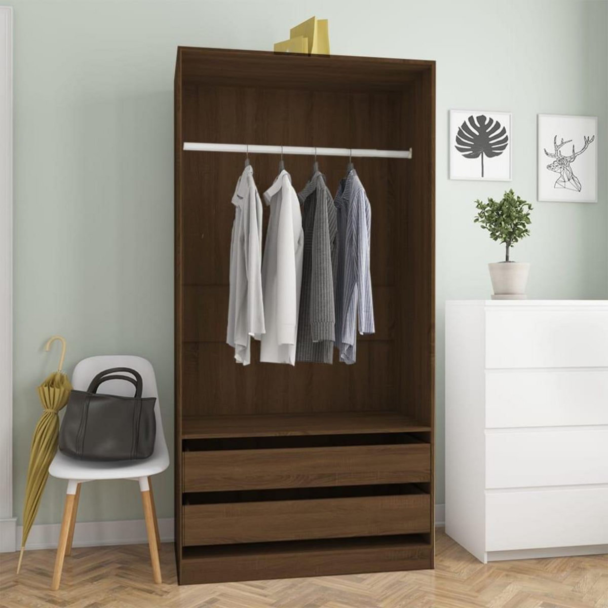 VIDAXL Garde-robe Chene marron 100x50x200 cm Bois d'ingenierie