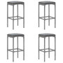 Voir la diapositive 4 : VIDAXL Ensemble de bar de jardin 5 pcs avec coussins gris poly rotin