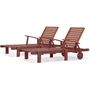 Voir la diapositive 1 : Habitat et Jardin Lot de 2 bains de soleil pliant en bois exotique  Tokyo  - Mahogany - Marron acajou